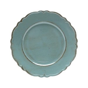 Sousplat Patinado de Plástico Moon Verde Lyor 33cm