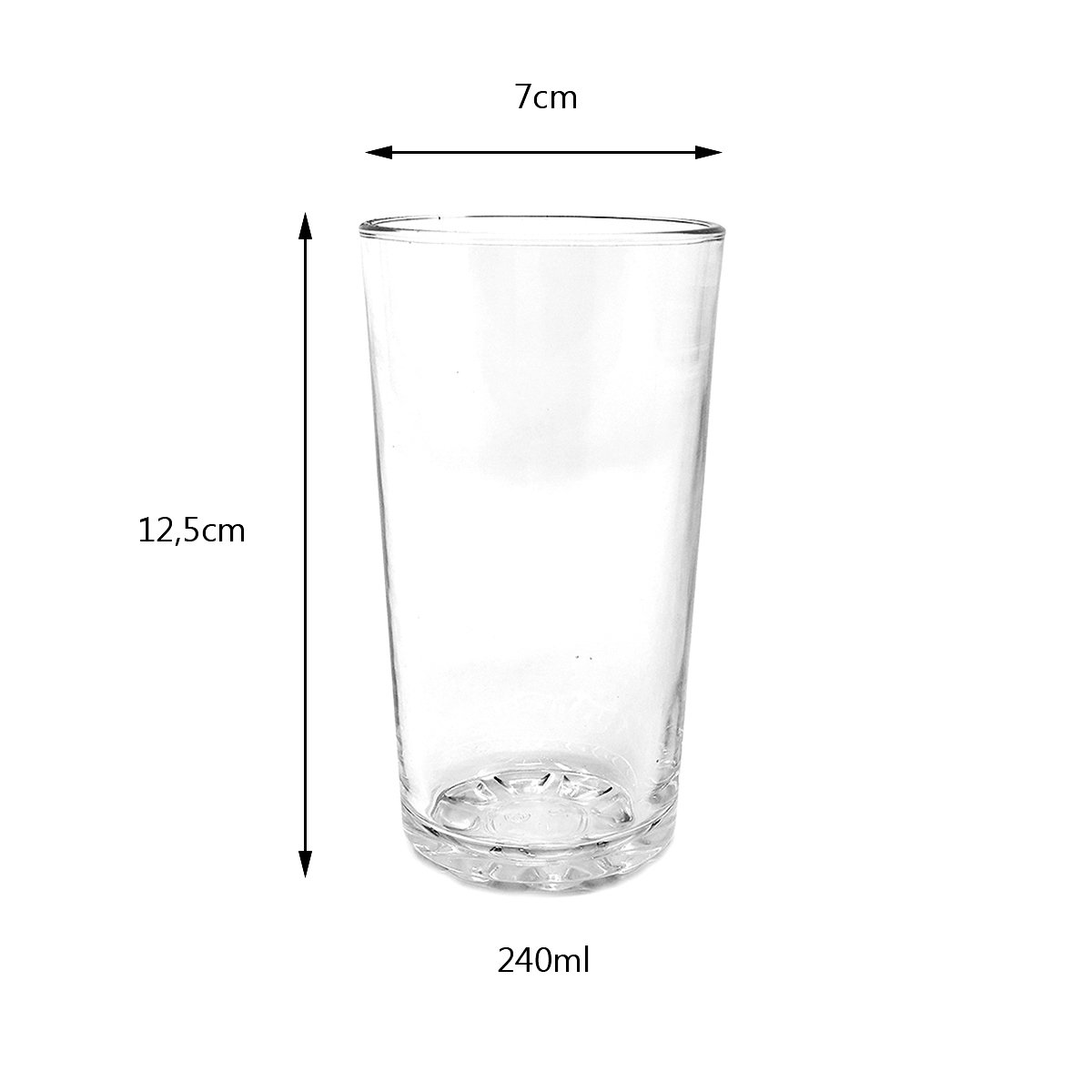 Kit 6 Copos de Vidro Altos Transparente 240ml  Água Sucos Bebidas Cervejas Louças Servir Cozinha - 2