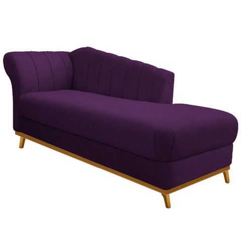 Diva Recamier Vanessa 160cm Lado Direito Suede Doce Sonho Móveis Roxo