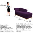 Ver imagem 3 de Diva Recamier Vanessa 160cm Lado Direito Suede Doce Sonho Móveis Roxo
