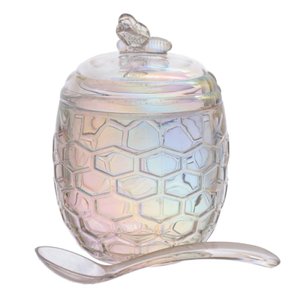 Acucareiro de Vidro com Colher Bee Incolor 230ml Hauskraft