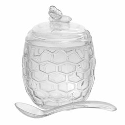 Acucareiro de Vidro com Colher Bee Incolor 230ml Hauskraft - 5