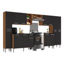 Ver imagem 2 de Armário Cozinha Modulada Completa 329,5cm Pequim Top Multimóveis Mp3767 Madeirado/preto