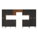 Ver imagem 7 de Armário Cozinha Modulada Completa 329,5cm Pequim Top Multimóveis Mp3767 Madeirado/preto