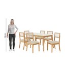 Ver imagem 6 de Conjunto Sala de Jantar Nara CSJ449CA 6 Lugares Tampo Vidro Off White com Cadeiras Linho Areia