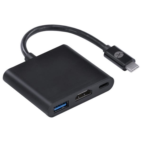 ADAPTADOR HUB USB TIPO C X USB TIPO C, HDMI 4K, USB 3.0, 5GBPS 20CM - HCHUC-20