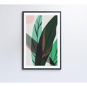 Ver imagem 3 de Quadro Pintura Folha Verde 80x120 Cm Vidro Impresso