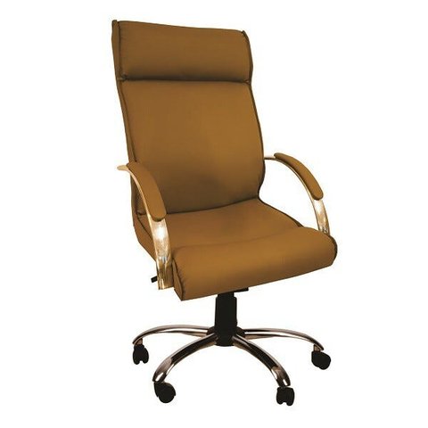 Cadeira Giratória Escritório Havana Presidente Caramelo Base Cromada C/ Relax Comprealegre, 100% Nac