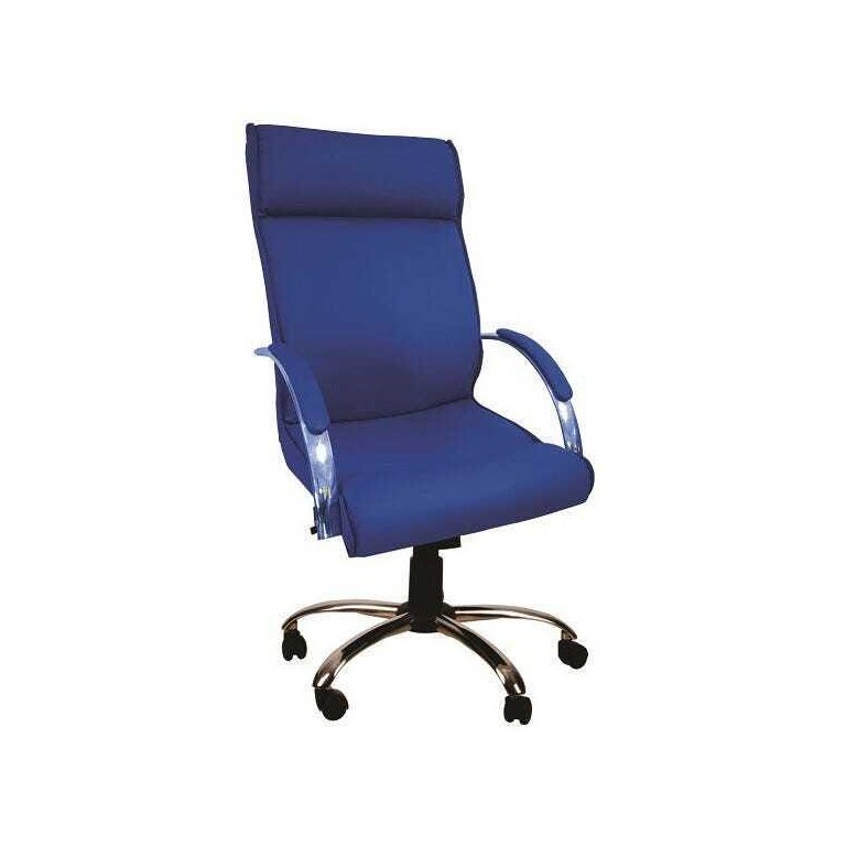 Cadeira Escritório Giratória Havana Presidente Azul Base Cromada Comprealegre, 100% Nacional