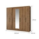 Ver imagem 2 de Guarda-Roupa Casal com Espelho 8 Portas Héster Carraro