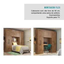 Guarda-Roupa Casal 6 Portas com Gaveteiro Porto Móveis Carraro - 8
