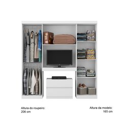 Guarda-Roupa Casal 6 Portas com Gaveteiro Porto Móveis Carraro - 5