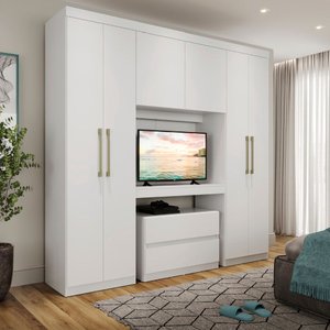 Guarda-Roupa Casal 6 Portas com Gaveteiro Porto Móveis Carraro