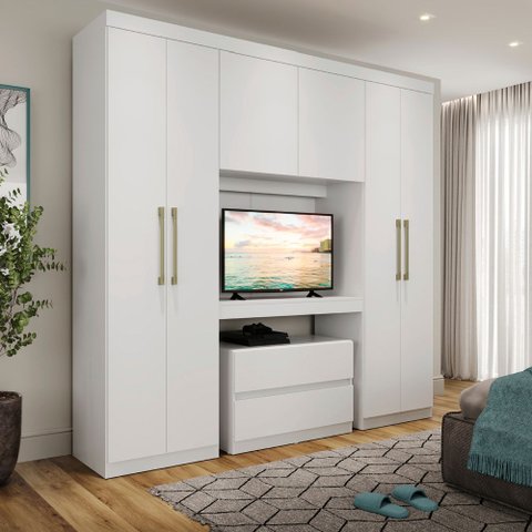 Guarda-Roupa Casal 6 Portas com Gaveteiro Porto Móveis Carraro