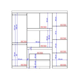 Guarda-Roupa Casal 6 Portas com Gaveteiro Porto Móveis Carraro - 7