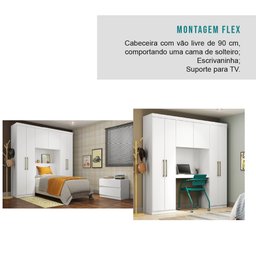 Guarda-Roupa Casal 6 Portas com Gaveteiro Porto Móveis Carraro - 6
