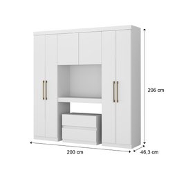 Guarda-Roupa Casal 6 Portas com Gaveteiro Porto Móveis Carraro - 2