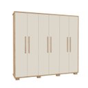 Ver imagem 2 de Roupeiro Casal 6 portas 6 gavetas 100% MDF Marajó Teka/OffWhite Fenix