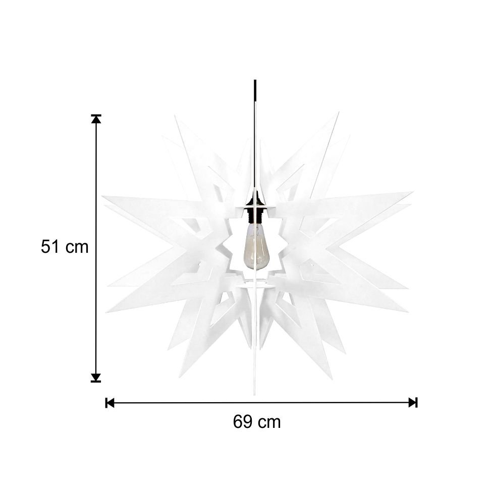 Lustre Pendente Para Sala Pé direito Duplo Trio Star Branco - 6