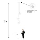 Ver imagem 5 de Lustre Pendente Para Sala Pé direito Duplo Trio Star Branco