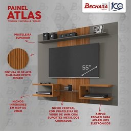 Painel Atlas Titanium Naturalle Ripado – Bechara Móveis - 4