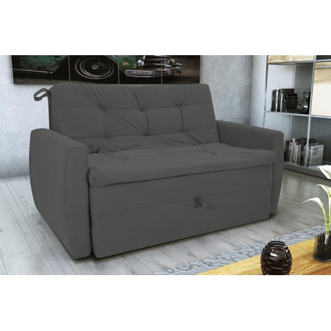 Sofá Cama Meg Suede Cinza B250 - Matrix