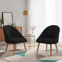 Ver imagem 1 de Kit 02 Poltrona Cadeira para Sala Orgânica Curva Redonda Confortável Reforçada Recepção Suede Preto
