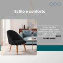 Ver imagem 2 de Kit 02 Poltrona Cadeira para Sala Orgânica Curva Redonda Confortável Reforçada Recepção Suede Preto