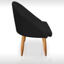 Ver imagem 7 de Kit 02 Poltrona Cadeira para Sala Orgânica Curva Redonda Confortável Reforçada Recepção Suede Preto