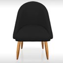 Ver imagem 6 de Kit 02 Poltrona Cadeira para Sala Orgânica Curva Redonda Confortável Reforçada Recepção Suede Preto