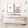 Conjunto Kit 2 Quadros Decorativos Quarto Romantico Nude Rose Grande - 1