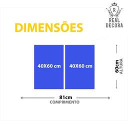 Conjunto Kit 2 Quadros Decorativos Sala Quarto Abstrato Azul e Cinza Hematita Grande - 2