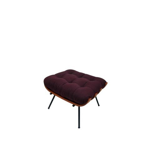 Puff Costela Suede Bordô