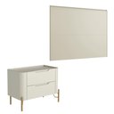 Ver imagem 3 de Conjunto Cabeceira e 1 Mesa de Cabeceira 164cm Casal Mdf Cor:luna com Dourado