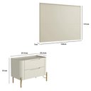 Ver imagem 4 de Conjunto Cabeceira e 1 Mesa de Cabeceira 164cm Casal Mdf Cor:luna com Dourado
