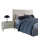 Ver imagem 2 de Conjunto Cabeceira e 1 Mesa de Cabeceira 164cm Casal Mdf Cor:luna com Dourado