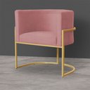 Ver imagem 5 de Poltrona Decorativa Sala de Estar Luana Base Gold Suede