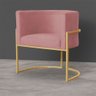 Poltrona Decorativa Sala de Estar Luana Base Gold Suede - 5