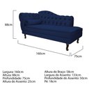 Ver imagem 5 de Diva Recamier Diana 160cm Lado Direito Suede - ADJ Decor - Azul Marinho