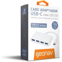 ADAPTADOR USB-C MACHO PORTA PARA 4 SAÍDAS USB 3.0 BR UCA07 - 4