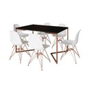 Ver imagem 6 de Mesa Jantar Industrial Retangular 137x90cm Preta Base V com 6 Cadeiras Eames Eiffel Brancas Base Cob