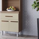 Ver imagem 2 de Armário Paneleiro Vitória para Cozinha 4 Portas 1 Gaveta Moblis: Savana Off White