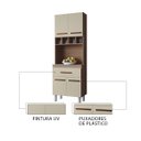 Ver imagem 7 de Armário Paneleiro Vitória para Cozinha 4 Portas 1 Gaveta Moblis: Savana Off White