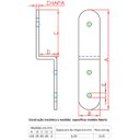 Ver imagem 3 de 2 Kits Suporte De Tranca Aberto Forsul (2 Suportes + Parafusos) Dourado