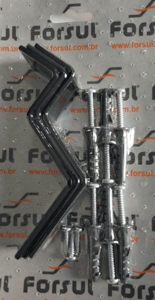 Kit Suporte de Corrimão Forsul (3 Suportes + Parafusos) Preto