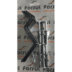 Kit Suporte de Corrimão Forsul (3 Suportes + Parafusos) Preto