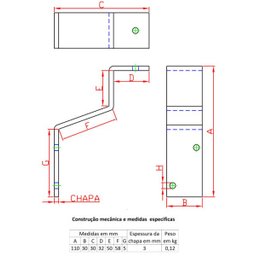 Kit Suporte de Corrimão Forsul (3 Suportes + Parafusos) Preto - 3