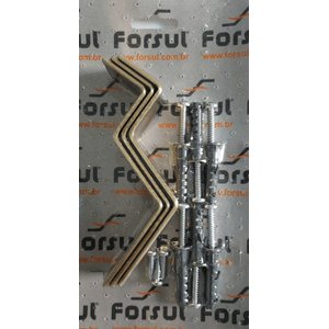 Kit Suporte de Corrimão Forsul (3 Suportes + Parafusos) Dourado