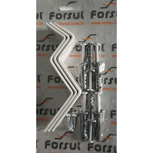 Kit Suporte de Corrimão Forsul (3 Suportes + Parafusos) Branco