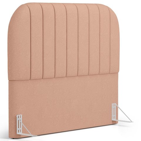 Cabeceira Cama Box Casal Estofada Orgânica 140cm Alice W01 Linho Rosê - Lyam Decor